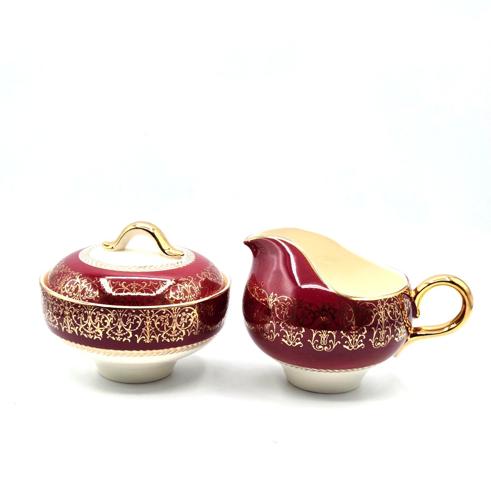 VINTAGE Homer Laughlin‎ Lady Stratford Creamer & Sugar Bowl w/Lid